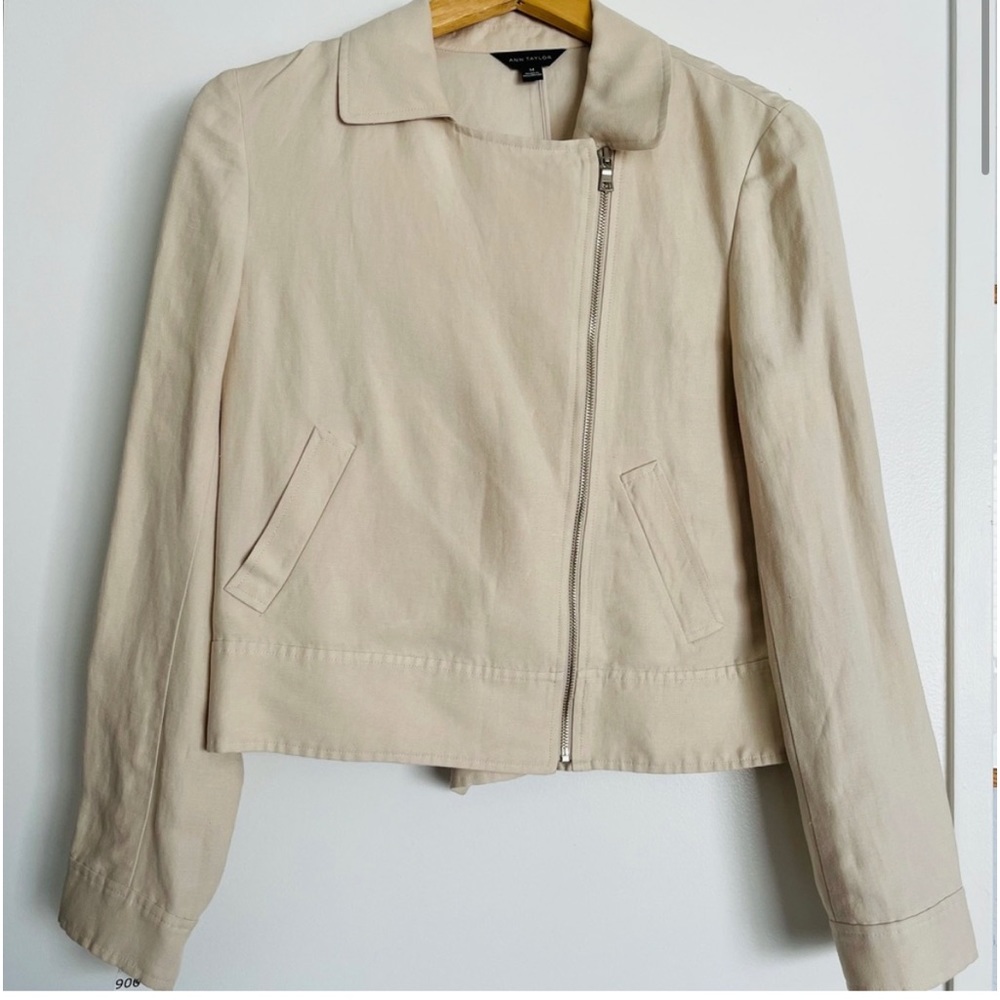 COPY - Ann Taylor linen Moto jacket